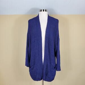 CENY Open Knit Cardigan in Navy Size L